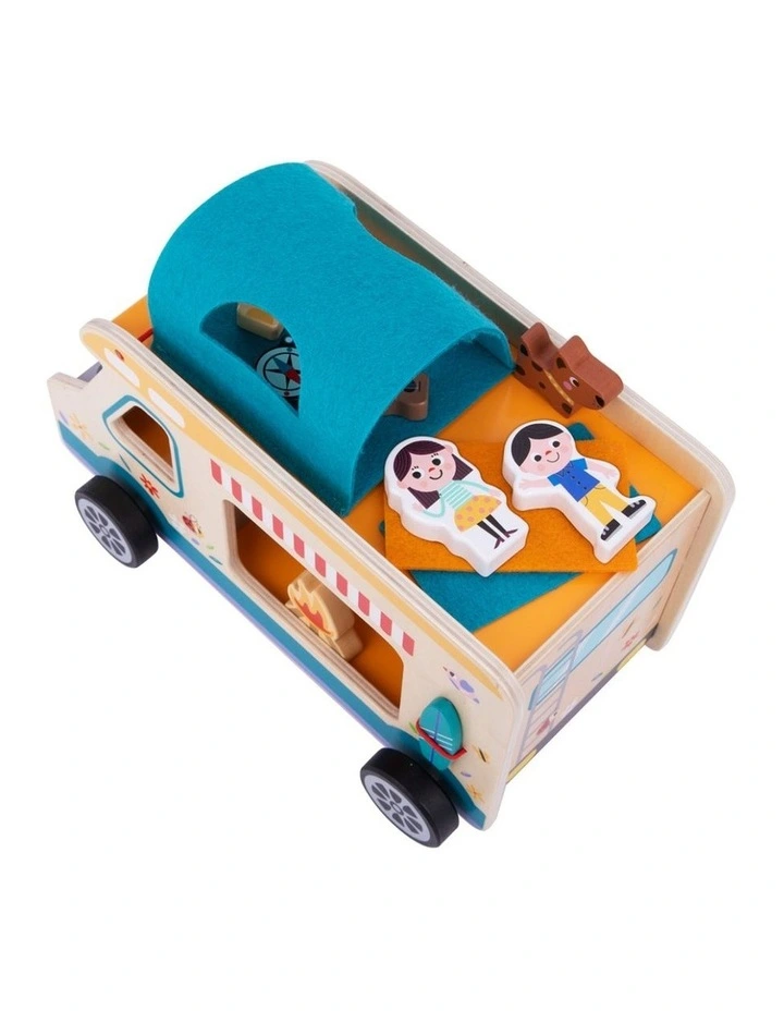 Tooky Toy Kids Camping RV Caravan Wooden Playset Pretend Play 3 Years Plus image 5