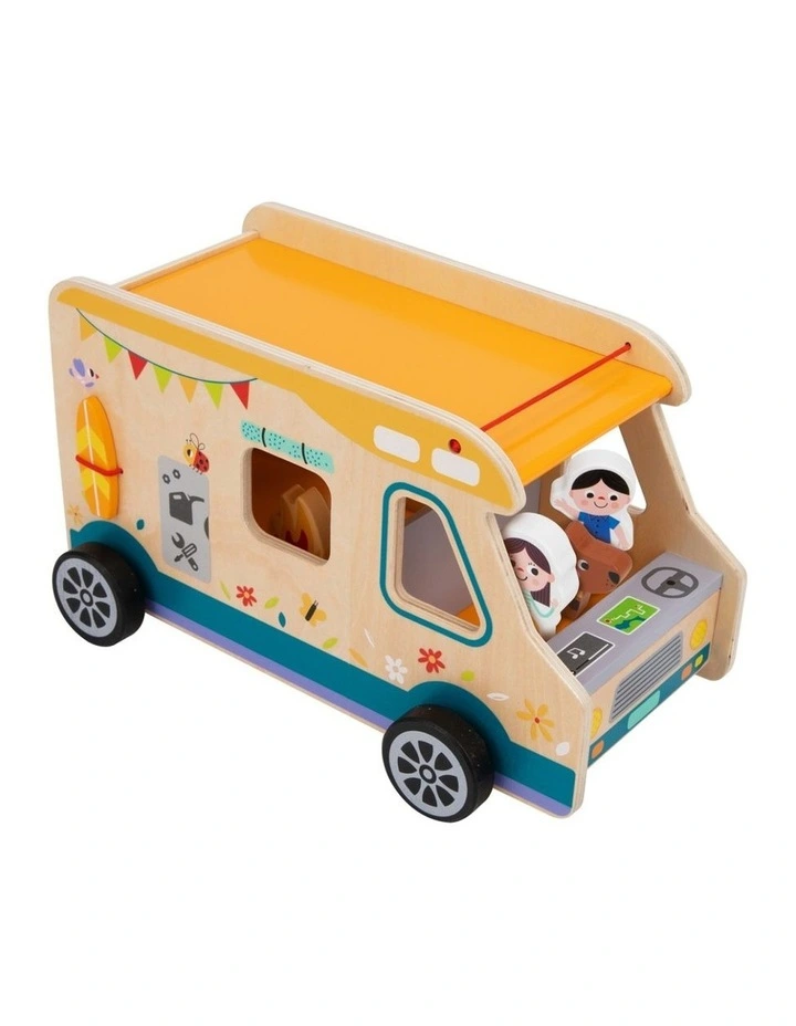 Tooky Toy Kids Camping RV Caravan Wooden Playset Pretend Play 3 Years Plus image 6