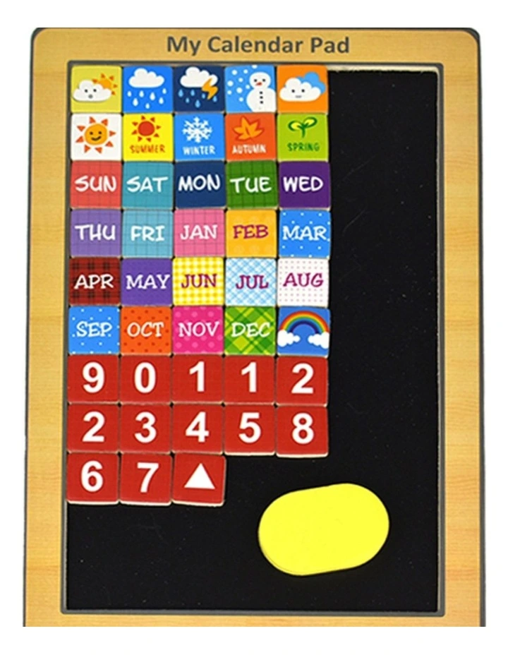 Kaper Kidz Magnetic Chalk Board Wooden Calendar And Seasons Pad 3y image 3