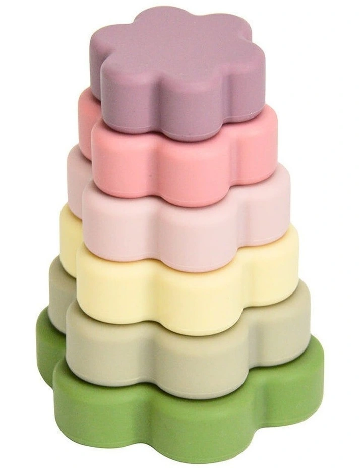 Annabel Trends Silicone Stackable Baby Infant Toy Flower Shape 13x9.5cm image 2