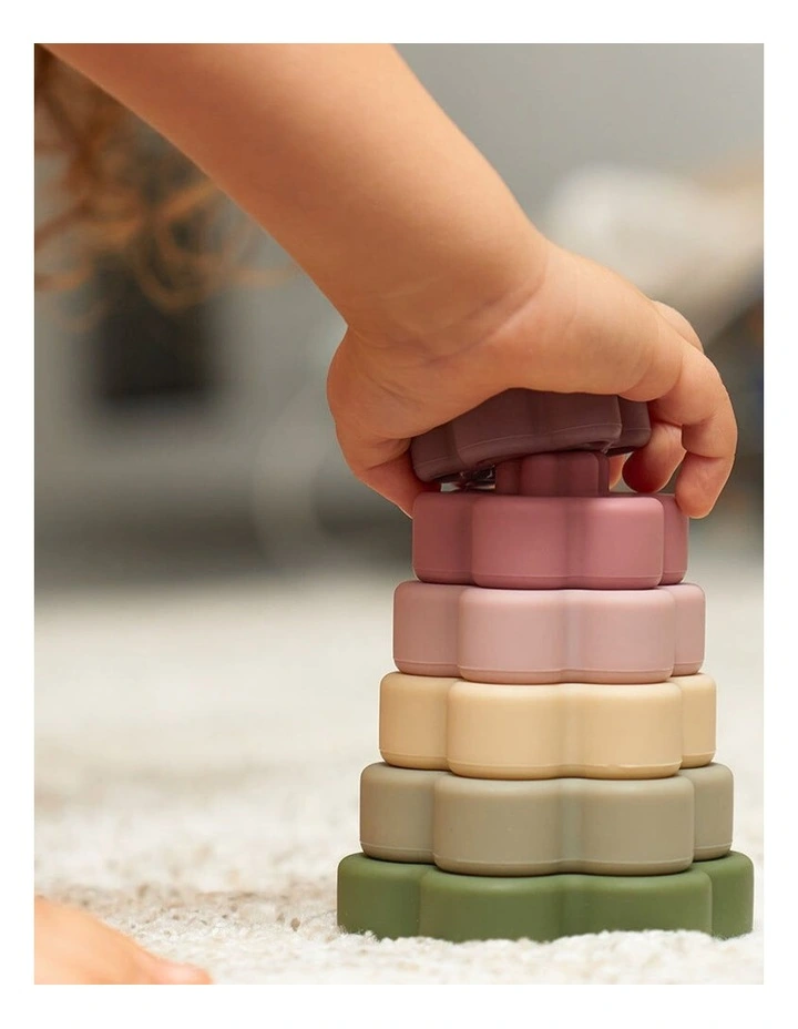 Annabel Trends Silicone Stackable Baby Infant Toy Flower Shape 13x9.5cm image 3