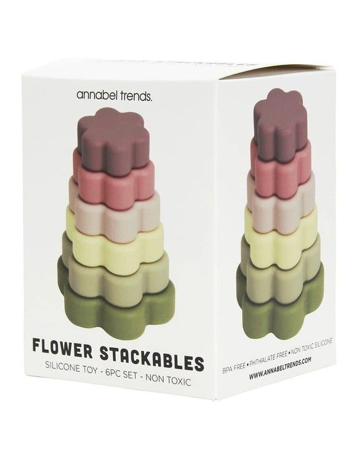 Annabel Trends Silicone Stackable Baby Infant Toy Flower Shape 13x9.5cm image 5