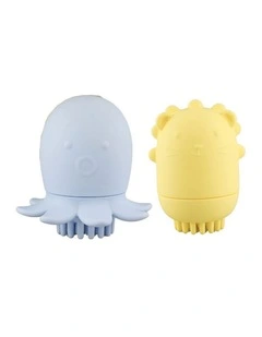 2pc Koala Dream Silicone Animal Bath Shower Brush Set Multi Colour 6m