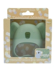 Koala Dream Silicone Tactile Soothing Baby Gums Teething Mitten Green 4m 