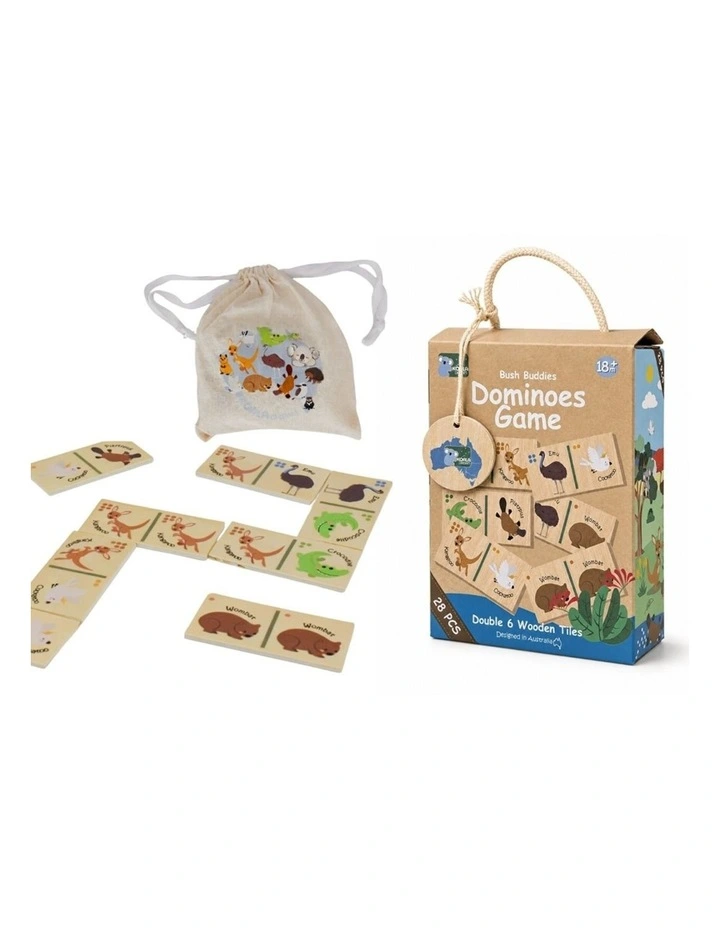 Koala Dream Bush Buddies Wooden Dominoes Australian Animals Theme 28 Piece 3y image 1
