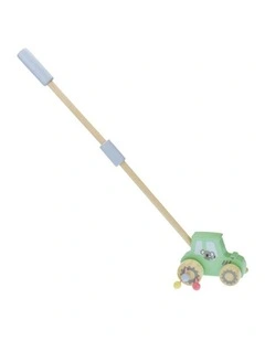 Kaper Kidz Wooden Push Along Tractor Walking Assistance Toy 12m