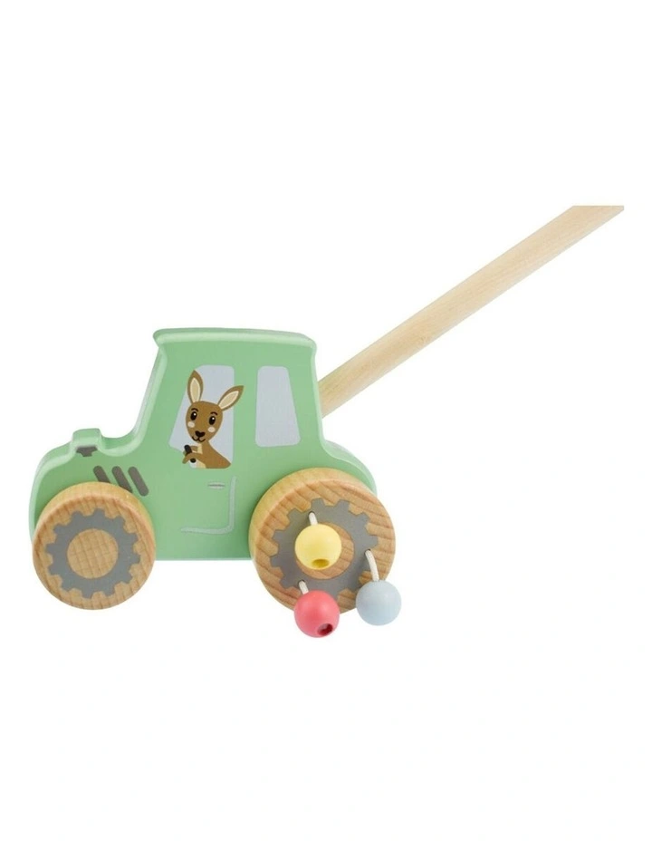 Kaper Kidz Wooden Push Along Tractor Walking Assistance Toy 12m image 2