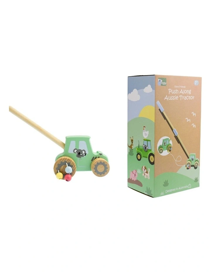 Kaper Kidz Wooden Push Along Tractor Walking Assistance Toy 12m image 3