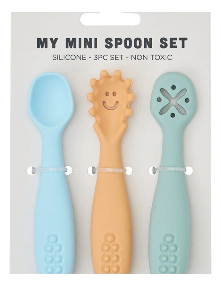 3pc Annabel Trends Silicone Baby Feeding Cutlery Set Dishwasher Safe Seaside image 3