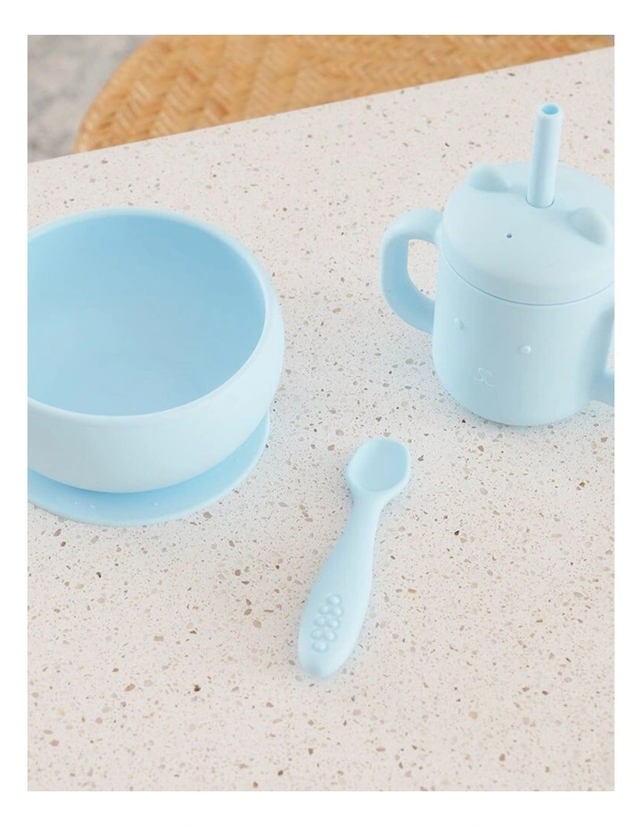 3pc Annabel Trends Silicone Baby Feeding Cutlery Set Dishwasher Safe Seaside image 7