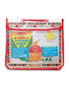120pc Melissa & Doug Magnetic Pattern Block Kit Wooden Magnets Kids 3y