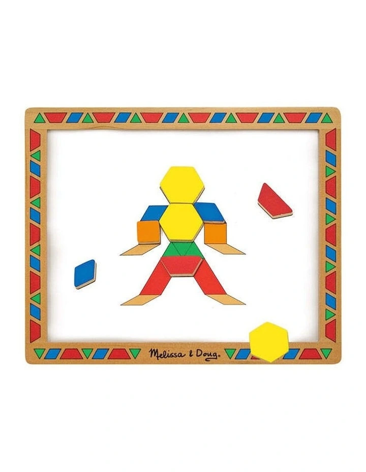 120pc Melissa & Doug Magnetic Pattern Block Kit Wooden Magnets Kids 3y image 3