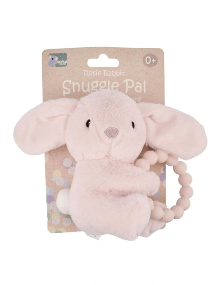 Koala Dream Snuggle Pal Rosie Rabbit With Silicone Teething Ring Pink 0m  image 1