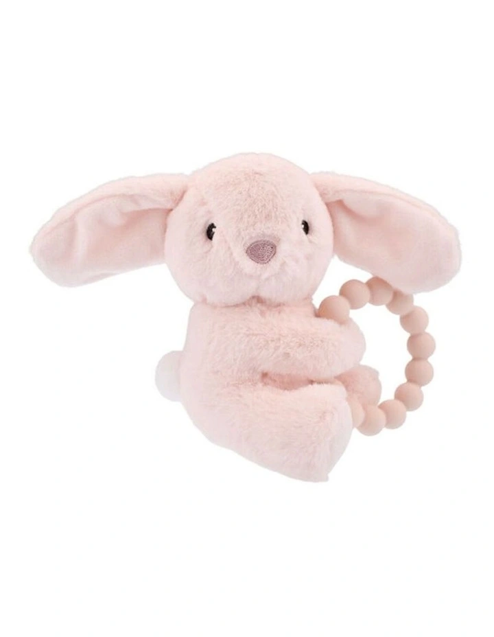 Koala Dream Snuggle Pal Rosie Rabbit With Silicone Teething Ring Pink 0m  image 2