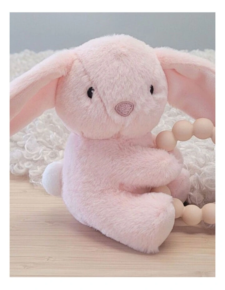 Koala Dream Snuggle Pal Rosie Rabbit With Silicone Teething Ring Pink 0m  image 5