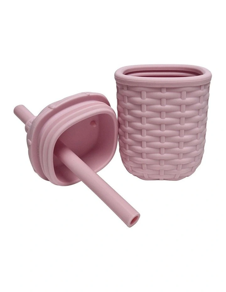3pc Annabel Trends Silicone Rattan-Look Baby Feeding Dinner Set Pink image 2