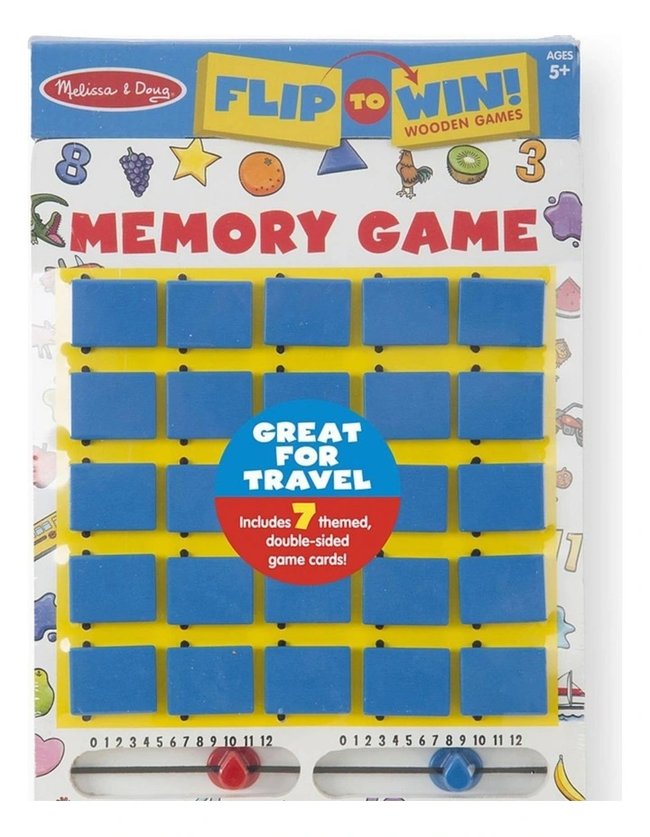 Melissa & Doug Flip to Win Memory Game 14 Fun Themes No Loose Pieces Kids 5y image 2