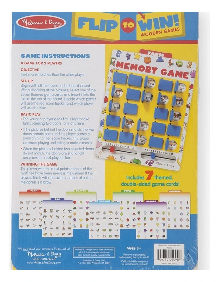 Melissa & Doug Flip to Win Memory Game 14 Fun Themes No Loose Pieces Kids 5y image 6