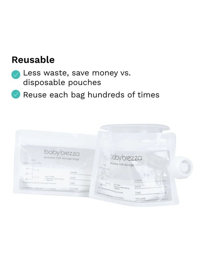 Baby Brezza Reusable Breast Milk Bags With Funnel - 10pk image 6