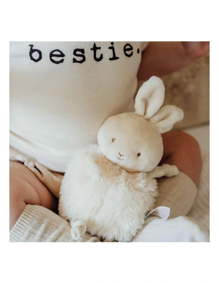 Bunnies by the Bay - Baby 'Rutabaga Bunny' Roly Poly - Soft Toy - Beige - 16cm image 5