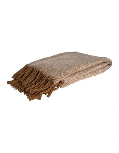 Alba Faux Mohair Throw in Toffee
