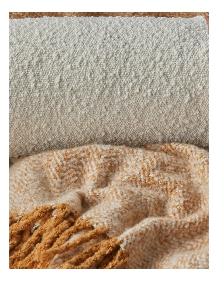 Alba Faux Mohair Throw in Toffee image 5