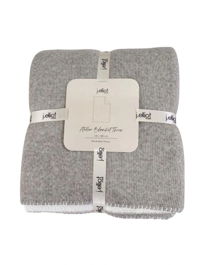 Atelier Blanket Throw in Grey & White image 4