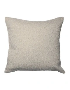Brooklyn Feather Filled Boucle Cushion in Milky Coffee