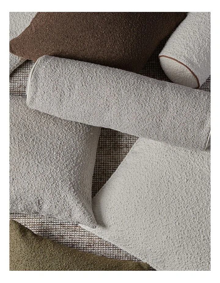 Brooklyn Feather Filled Boucle Cushion in White image 3