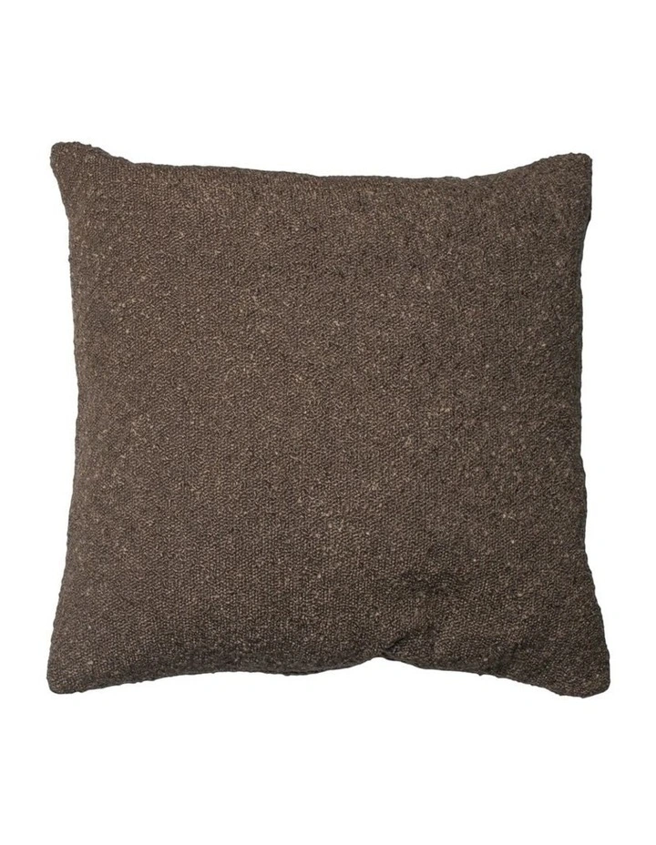 Brooklyn Feather Filled Boucle Cushion in Chocolate image 1