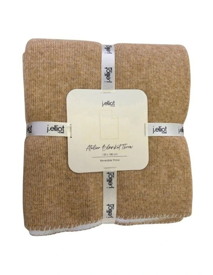 Atelier Blanket Throw in Brown & White image 4