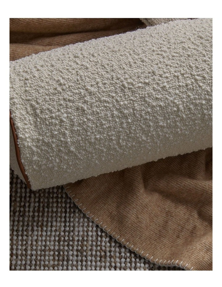Brooklyn Bolster Boucle Cushion in White image 2