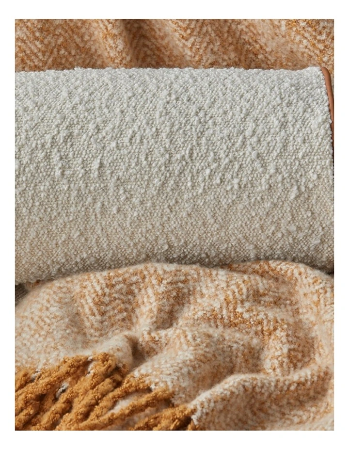 Brooklyn Bolster Boucle Cushion in White image 3
