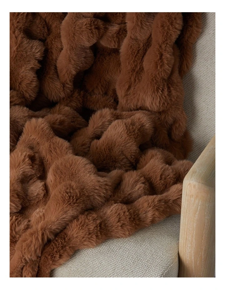 Mallow Faux Fur Throw in Forest Green image 4