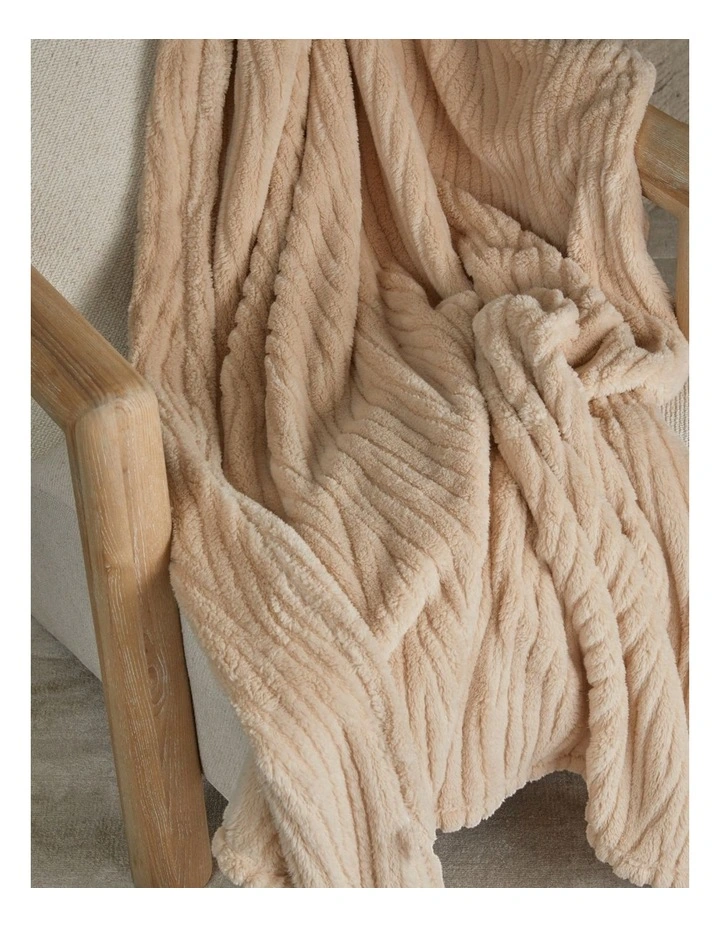 Fleur Darling Fluffy Blanket in Beige image 2