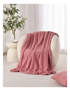 Otis Teddy Fleece Double-Sided Throw 130x160cm in Rose Pink