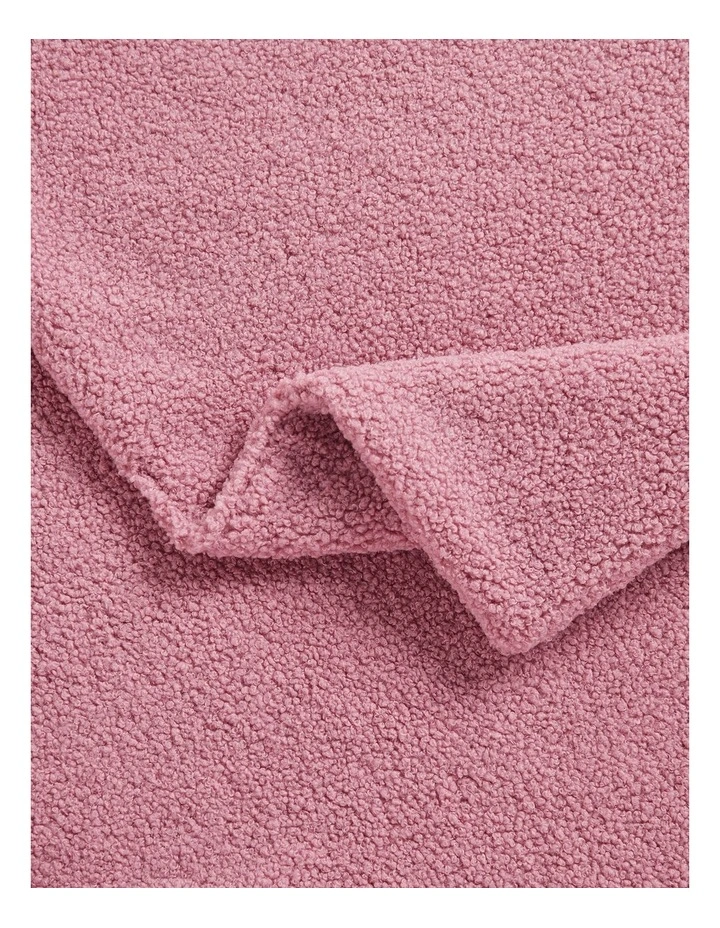 Otis Teddy Fleece Double-Sided Throw 130x160cm in Rose Pink image 3