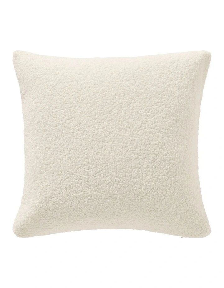 Otis Teddy Fleece Cushion Covers 45x45cm Set of 2 in Snow image 3