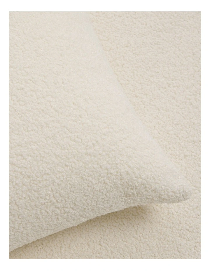 Otis Teddy Fleece Cushion Covers 45x45cm Set of 2 in Snow image 4