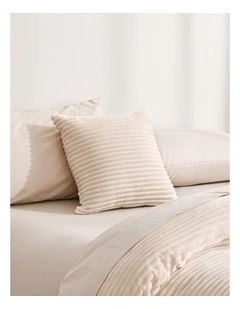 Embossed Fleece Cushion Set of 2 45x45cm in Vanilla
