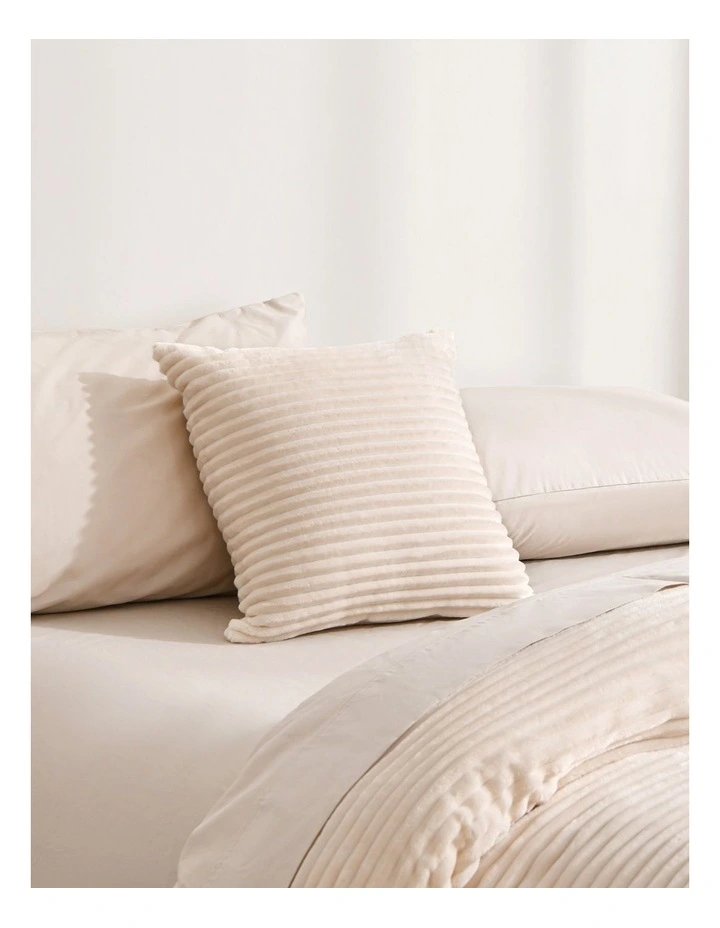 Embossed Fleece Cushion Set of 2 45x45cm in Vanilla image 1