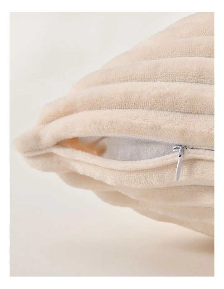 Embossed Fleece Cushion Set of 2 45x45cm in Vanilla image 4