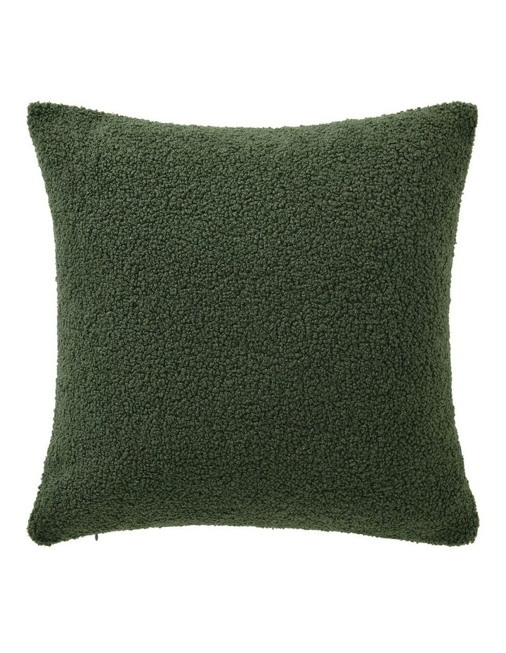 Otis Teddy Fleece Cushion Covers 45x45cm Set of 2 in Moss Green image 3