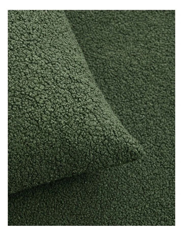 Otis Teddy Fleece Cushion Covers 45x45cm Set of 2 in Moss Green image 4