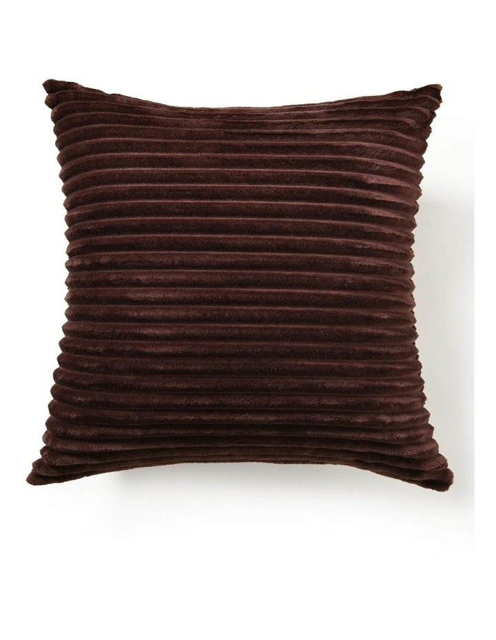 Embossed Fleece Cushion 45x45cm in Chocolate image 2