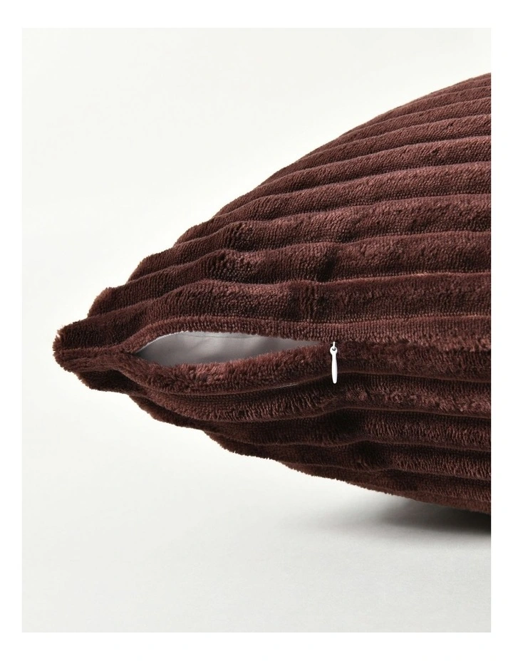 Embossed Fleece Cushion 45x45cm in Chocolate image 4
