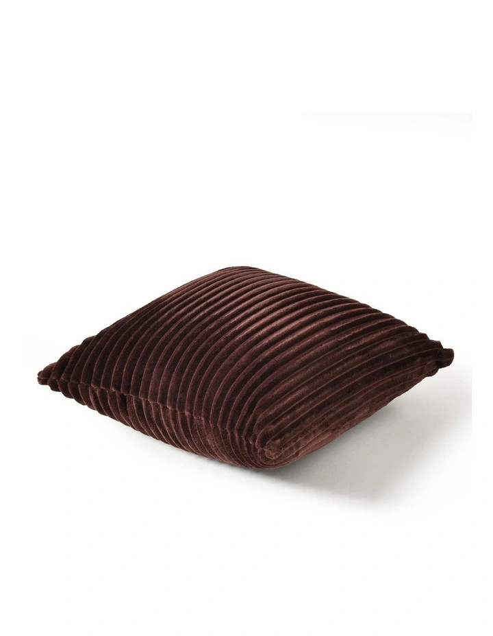 Embossed Fleece Cushion 45x45cm in Chocolate image 5
