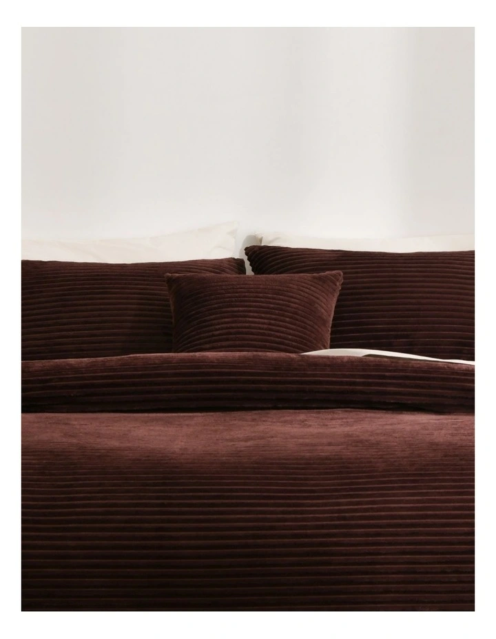 Embossed Fleece Cushion 45x45cm in Chocolate image 6
