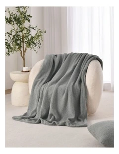 Otis Teddy Fleece Double-Sided Throw 130x160cm in Fog