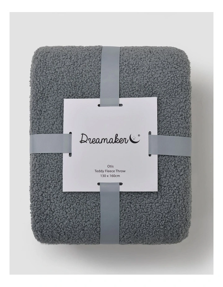 Otis Teddy Fleece Double-Sided Throw 130x160cm in Fog image 5